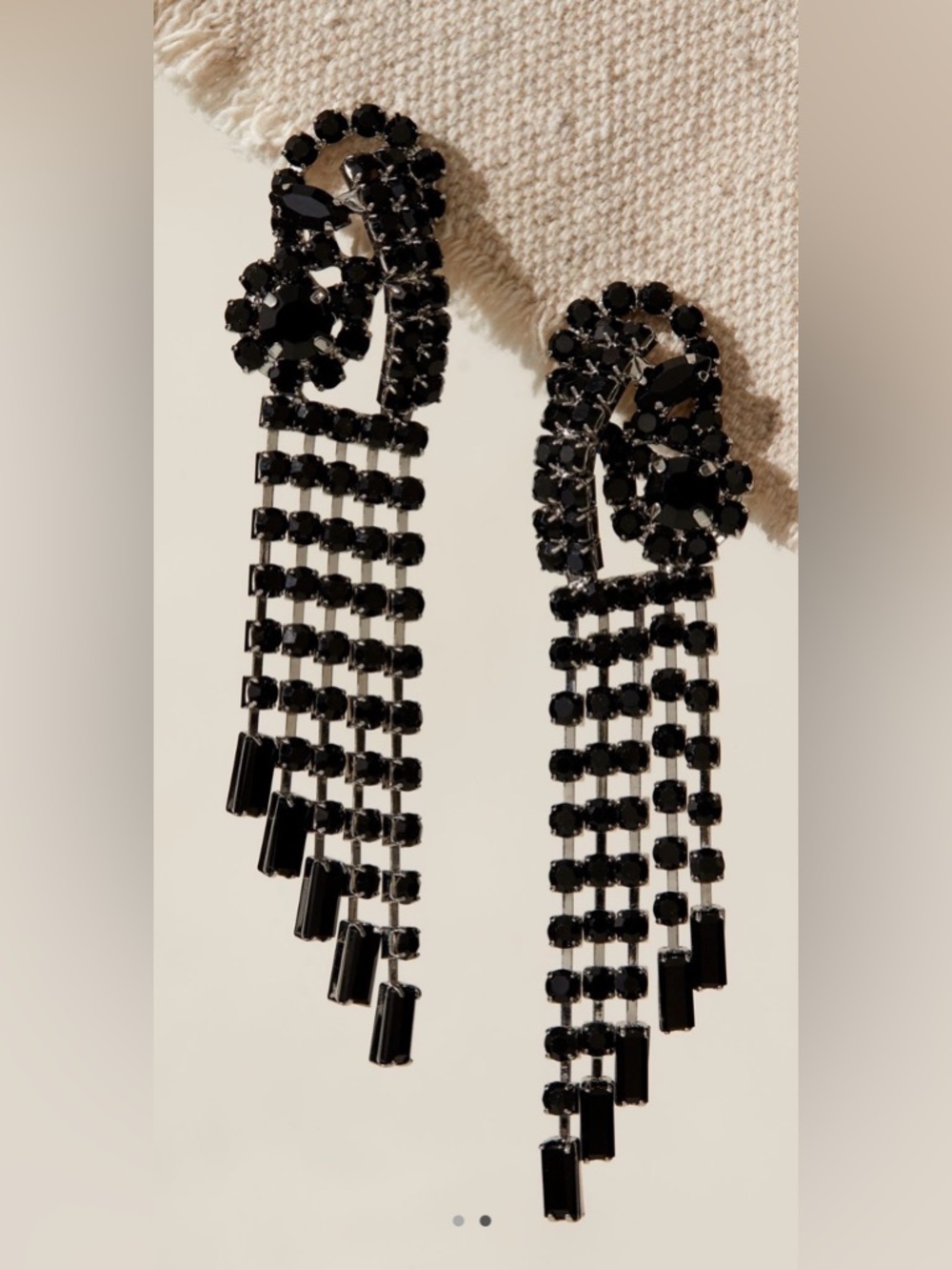 New Free People Follow the Rhythm 🎶 Rhinestone Earrings in Black 🖤 NWOT
